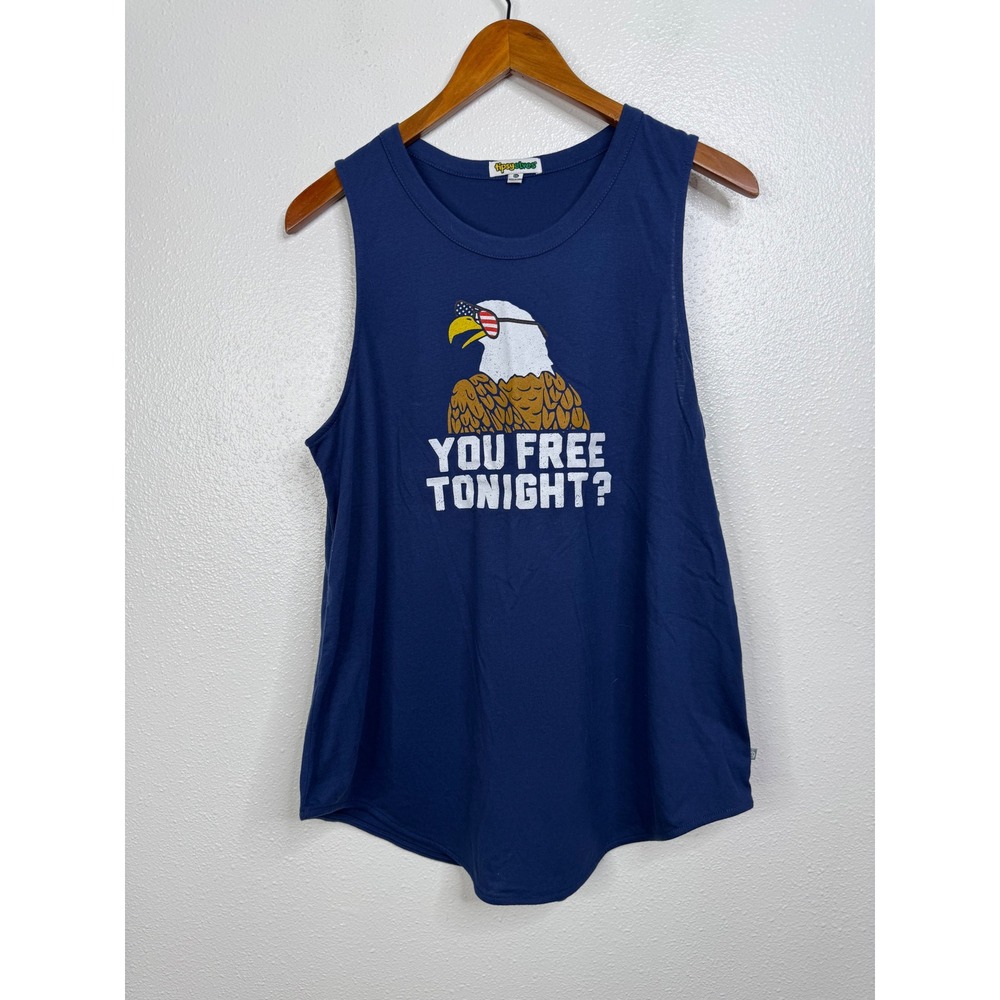 Tipsy Elves Women You Free Tonight Eagle Tank Top Navy Blue‎ XXL NWT